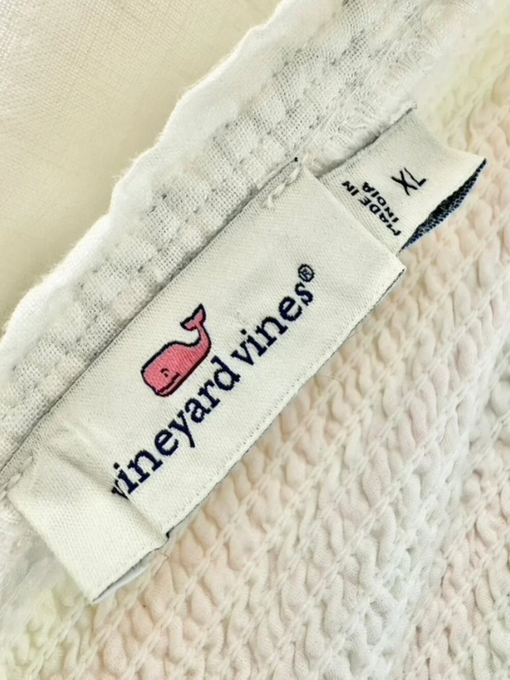 Vineyard Vines Flutter Sleeve Smocked Tiered Linen Midi Dress White Sz XL - Picture 7 of 9